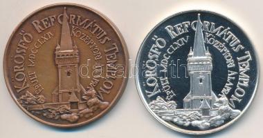 Kiss Sándor (1925-) DN. "MÉE / Körösfő Református Templom" Ag(35,86g/0.835/42,5mm) és Br emlékérem (42,5mm) T:PP,1 (felületi karc)