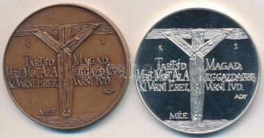 Kiss Sándor (1925-) DN. "MÉE / Körösfő Református Templom" Ag(35,86g/0.835/42,5mm) és Br e...