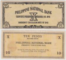 Fülöp-szigetek/Bacolod/Negros Occidental Provincial Currency Committee 1941. 10P + Fülöp-szigetek/Ce...