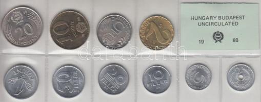 1988. 2f-20Ft 10db klf érmés forgalmi sor fóliatokban T:1
