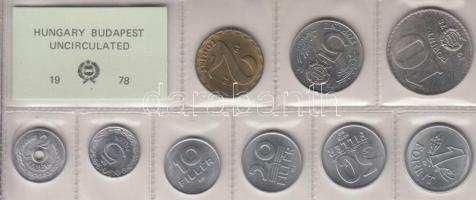 1978. 2f-10Ft 9db klf érmés forgalmi sor fóliatokban T:1