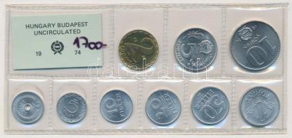 1974. 2f-10Ft 9db klf érmés forgalmi sor fóliatokban T:1