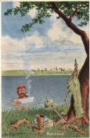 'Badeurlaub' Wohlgemuth & Lissner, Erlebnisse eines Landsturmmannes No. 1060 / German military humour s: HSB