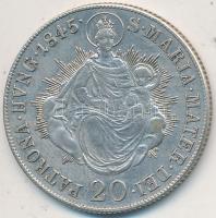 1845B 20Kr Ag "V. Ferdinánd" T:2- Huszár: 2018, Unger III.:1419.