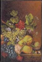 Szilágyi jelzéssel: Gyümölcs csendélet. Olaj, farost, 15×10 cm