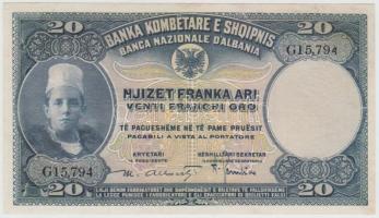 Albánia 1926. 20FA T:restaurált  Albania 1926. 20 Franka Ari C:restored