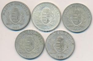 1927-1939. 1P Ag (5x) T:2,2-