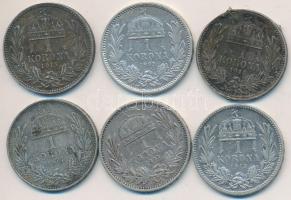 1893-1915. 1K Ag "Ferenc József" (6x) T:2-,3