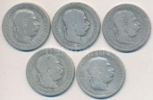 Ausztria 1893-1895. 1K Ag (5x) T:2-,3
Austria 1893-1895. 1 Corona Ag (5x) C:VF,F