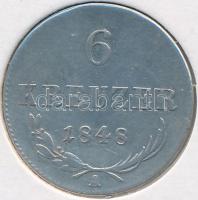 Ausztria 1848A 6Kr Ag T:2-  Austria 1848A 6 Kreuzer Ag C:VF