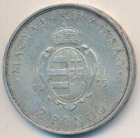 1935. 2P Ag "Pázmány" T:2- ph. Adamo P7.1
