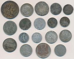 18db-os vegyes magyar és külföldi ezüstpénz tétel T:vegyes