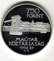 1998. 750Ft Ag "Budapest egyesítésének 125. évfordulója" T:PP