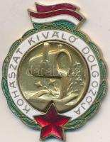 ~1960. "Kohászat Kiváló Dolgozója" zománcozott kitüntető jelvény T:2 tű hiány