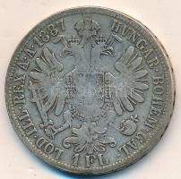 Ausztria 1887. 1Fl Ag "Ferenc József" T:3 Austria 1887. 1 Florin Ag "Franz Joseph" C:F