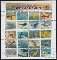 Régi amerikai repülőgépek ív, Old American aircrafts minisheet