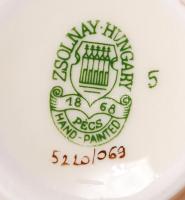 Zsolnay kis váza, kézzel festett, jelzett, hibátlan, m:11 cm