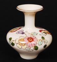 Zsolnay pillangó mintás mini váza, kézzel festett, jelzett, hibátlan, m:8 cm