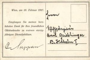 Vienna, Wien; Ministry office / marine office interior; with commemorative notes on his 40th anniver...