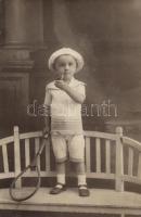 Boy with pipe and tennis racket (EB)