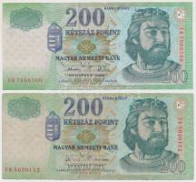 1945. 50P (2x) + 2006. 200Ft "FB" (2x) T:III,III-