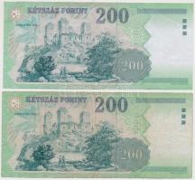 1945. 50P (2x) + 2006. 200Ft "FB" (2x) T:III,III-