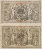 Német Birodalom / Császárság 1910. 1000M hétjegyű sorszám, piros pecsét (3x) T:III
German Empire 191...