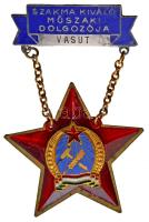 ~1955. "Szakma Kiváló Műszaki Dolgozója - Vasút" zománcozott kitüntetés tokban T:2