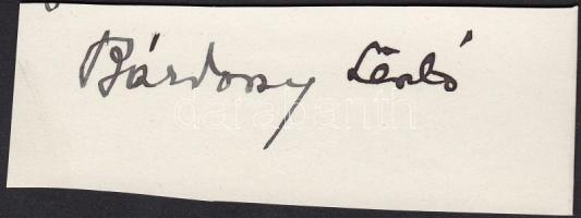 Bárdossy László (1890-1946) magyar miniszterelnök aláírása papírkivágáson