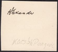 Kacsóh Pongrác (1873-1923) magyar zeneszerző aláírása papírkivágáson