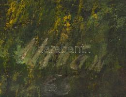 Urbán jelzéssel: Ligetes táj. Olaj, farost, 33×50 cm