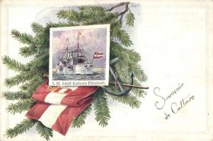 SMS Kaiserin Elisabeth, flag, pine branch s: C. Öhler