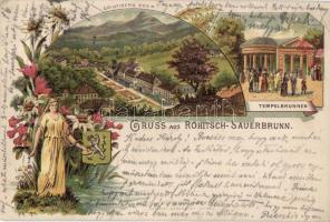 1895 Rogaska Slatina, Tempelbrunnen / fountain, Art Nouveau, litho (fl)