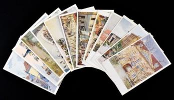 Budapest - 12 lapból álló "A régi Budapest III." képeslap sorozat tokban, kiadja a Műemlék...