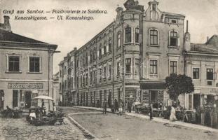 Sambir, Sambor; Ul. Konarskiego, A. Zaciarski / street, shop (EK)