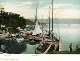 Abbazia, Bootshafen / boat port panoramacard