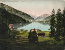 Davosersee, Tinzenhorn / lake, mountain panoramacard (Rb)