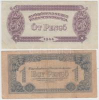 1944. 1P + 5P + 20P + 50P + 100P mindegyik "Vöröshadsereg Parancsnoksága" T:vegyes