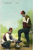 Konstantinápoly, török folklór, cipőtisztító, Turkish folklore from Constantinople, shoeshiner