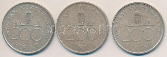 1993. 200Ft Ag "MNB" (3x) T:2,2- Adamo F13
