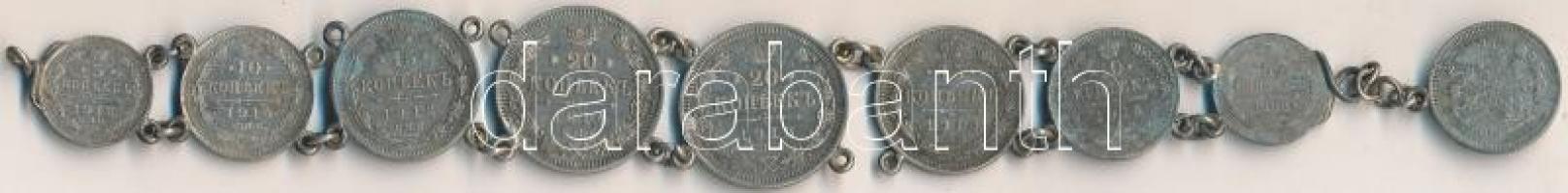 Oroszország 1908-1912. 5k Ag (2x) + 1910-1914. 10k Ag (3x) + 1912-1913. 15k Ag (2x) + 1913-1914. 20k...