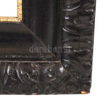 Antik fa képkeret, közepes állapotban, külső méret: 70x82 cm, belső méret: 58x50 cm