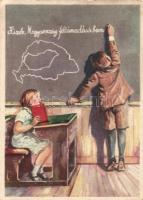 Hungarian irredenta, school, students, chalk (b)