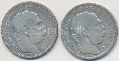 1893-1895. 1K Ag "Ferenc József" (2x) T:3