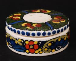 Kerámia ékszeres bonbonier hibátlan, jelzett, d: 13 cm, m: 5 cm