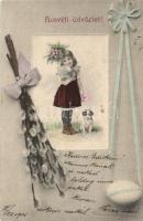 Easter, girl, puppy (EK)