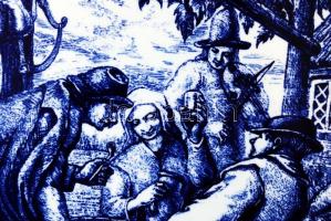 Boch Fréres Delft dísztányér, levonóképes, jelzett, hibátlan, d:34 cm