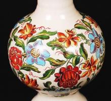 3 db jelzett ón fedeles boros kancsó, kézzel festett, hibátlan, m:22-26 cm