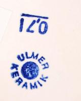 3 db jelzett ón fedeles boros kancsó, kézzel festett, hibátlan, m:22-26 cm