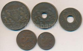 1946-1968. "B.SZ.K.RT" + "FAKV" + "FAÜ" 5db klf közlekedési bárca T:vegyes